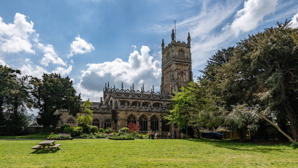 Large church featuring an impressive clock tower.